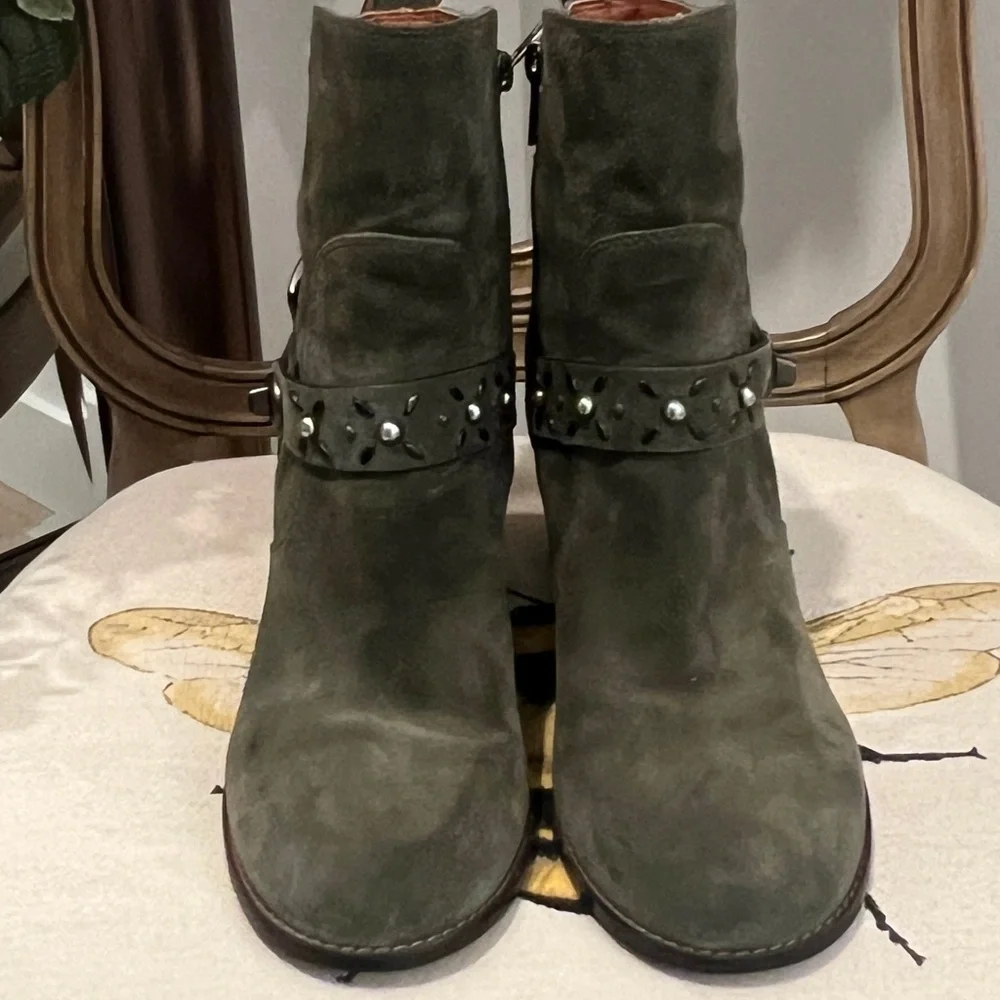 Coach 1941 Womens Moto Boots Olive Suede - Picture 5 of 9